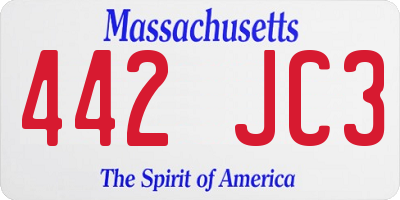 MA license plate 442JC3