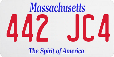 MA license plate 442JC4