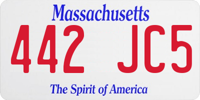 MA license plate 442JC5