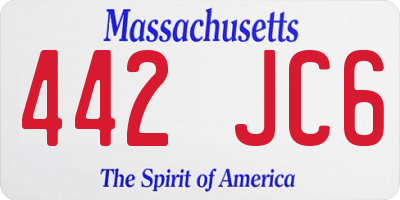 MA license plate 442JC6