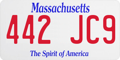 MA license plate 442JC9