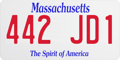 MA license plate 442JD1