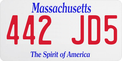 MA license plate 442JD5