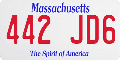 MA license plate 442JD6