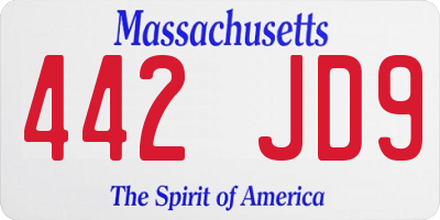 MA license plate 442JD9