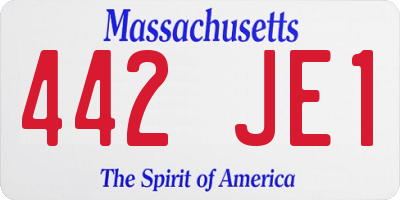 MA license plate 442JE1