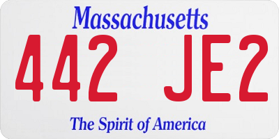 MA license plate 442JE2