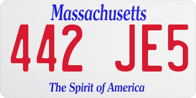MA license plate 442JE5