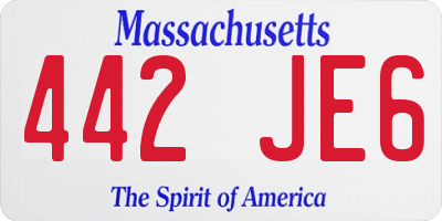 MA license plate 442JE6