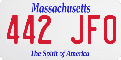 MA license plate 442JF0