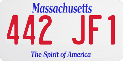 MA license plate 442JF1