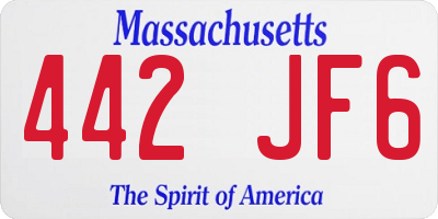 MA license plate 442JF6