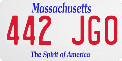 MA license plate 442JG0