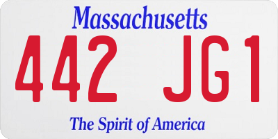 MA license plate 442JG1
