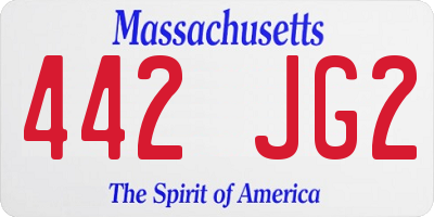 MA license plate 442JG2
