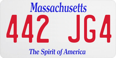 MA license plate 442JG4