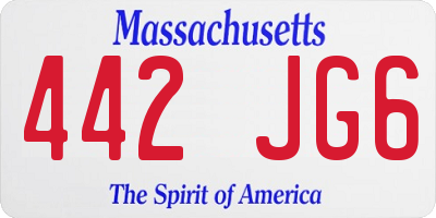 MA license plate 442JG6