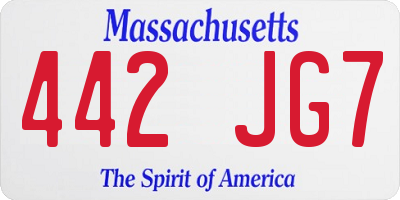 MA license plate 442JG7