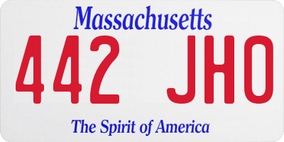 MA license plate 442JH0