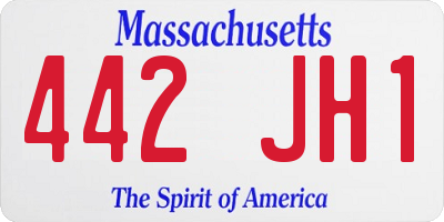 MA license plate 442JH1