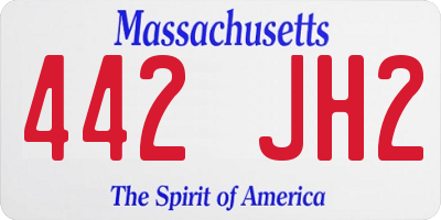 MA license plate 442JH2