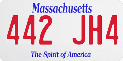 MA license plate 442JH4