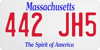 MA license plate 442JH5