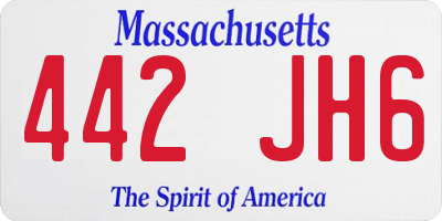 MA license plate 442JH6