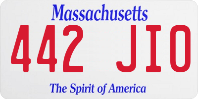 MA license plate 442JI0