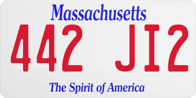 MA license plate 442JI2
