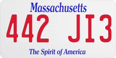 MA license plate 442JI3