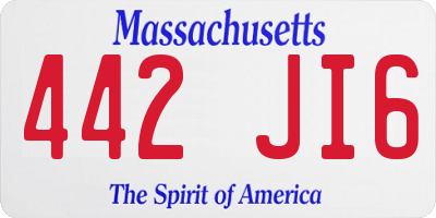 MA license plate 442JI6