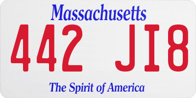 MA license plate 442JI8