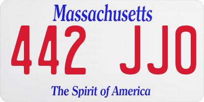 MA license plate 442JJ0