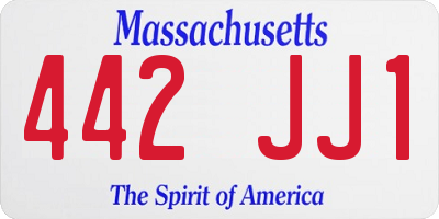 MA license plate 442JJ1