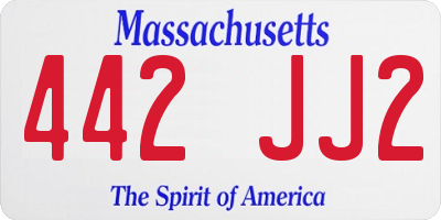 MA license plate 442JJ2