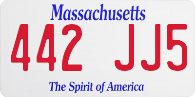 MA license plate 442JJ5