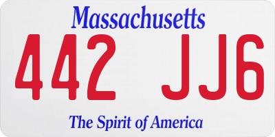 MA license plate 442JJ6