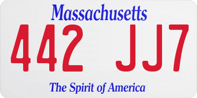 MA license plate 442JJ7