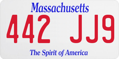 MA license plate 442JJ9