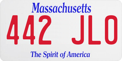 MA license plate 442JL0