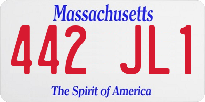 MA license plate 442JL1