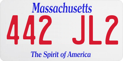MA license plate 442JL2