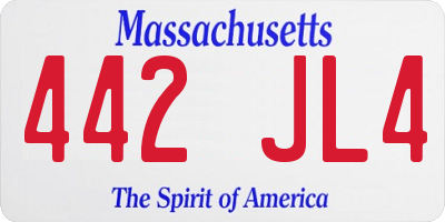 MA license plate 442JL4