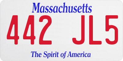 MA license plate 442JL5
