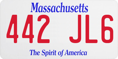 MA license plate 442JL6