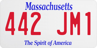 MA license plate 442JM1