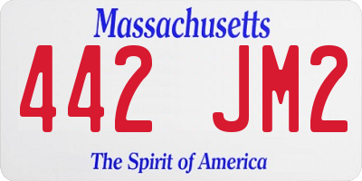 MA license plate 442JM2