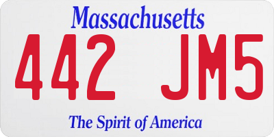 MA license plate 442JM5
