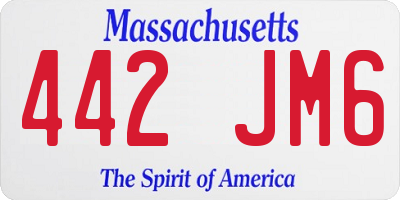 MA license plate 442JM6
